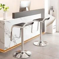 Casual Metallic Rectangular Bar Stool with sleek metallic finish and rectangular seat, offering stylish and comfortable seating for any space.