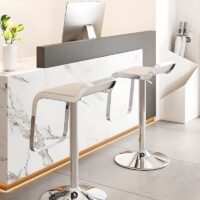 Casual Metallic Rectangular Bar Stool with sleek metallic finish and rectangular seat, offering stylish and comfortable seating for any space.