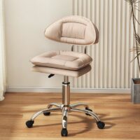A sleek alloy modern swivel barstool with adjustable height, cushioned seat, and a minimalist design, ideal for contemporary kitchens or bars.