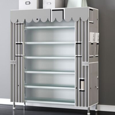 Portable Modern Shoe Rack with sleek design, perfect for organizing footwear in compact spaces.