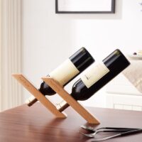 Table Top Wine Bottle Shelf with a sleek, compact design, perfect for displaying and organizing wine bottles.