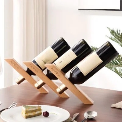 Table Top Wine Bottle Shelf with a sleek, compact design, perfect for displaying and organizing wine bottles.