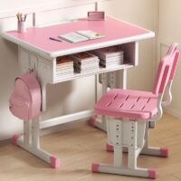 Cute Modern Adjustable Kids Desk with vibrant colors and ergonomic design, perfect for study and play.