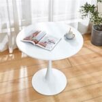 Round Marble Tulip Dining Table with elegant marble top and pedestal base.