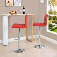 Stylish height adjustable leather barstool with a comfortable seat and sleek chrome base for modern interiors