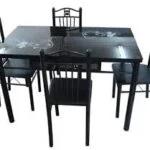 Executive 4-seater dining table with sleek design, crafted from solid wood or metal, perfect for modern and traditional interiors.