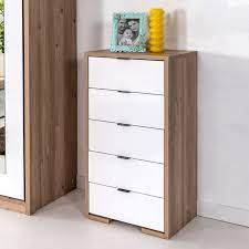 A stylish chest of drawers with multiple storage compartments, crafted from durable wood and featuring a sleek, modern design.
