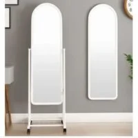 Dressing Mirror with Wheels, featuring a full-length mirror on a movable frame for easy repositioning and convenience.