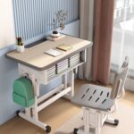 Sleek modern kids' homework desk with built-in storage and a minimalist design, perfect for creating a tidy study area.