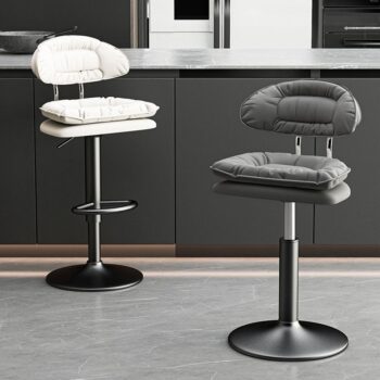 Modern faux leather alloy barstool with adjustable height and sleek design, perfect for contemporary kitchens or bars.