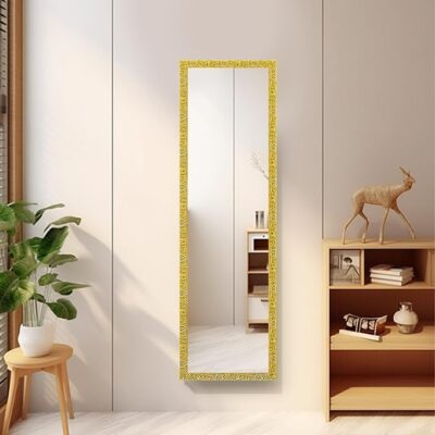 Sleek modern hanging or leaning mirror with a minimalist frame, perfect for adding style to any room.