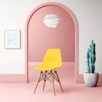 Sleek Modern Plastic Eames Dining Chair with a comfortable, ergonomic design and stylish appearance for modern dining rooms.