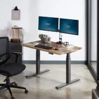 Electric Powered Sit-Stand Modern Home Desk with adjustable height, sleek design, and smooth electric lifting mechanism for a flexible workspace.