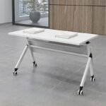 simple table, rectangular table, table with wheels, rolling table, mobile table, minimalist table, basic table, office table, work table, movable table, plain table, functional table, modern table, industrial table, utility table, portable table, lightweight table, compact table, sleek table, flat surface, hard surface, straight edges, table legs, four wheels, caster wheels, smooth finish, neutral color, light wood table, metal frame, laminated top, storage table, durable table, practical table, clean design, flat top, sturdy frame, work surface, writing desk, craft table, utility furniture, space-saving table, small table, narrow table, rolling furniture, functional design, everyday furniture, minimal furniture, ergonomic table, low-profile table, indoor table, home office table, versatile table, tidy design