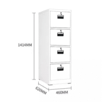 Four Drawers Lockable Executive Gray Cabinet - Image 3