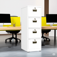 Four Drawers Lockable Executive Gray Cabinet