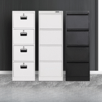 Four Drawers Lockable Executive Gray Cabinet - Image 4