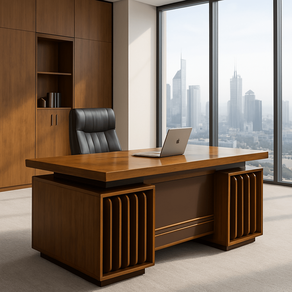Performance Command 1.4M Executive Desk2 1400mm Golden Executive Desk, 1400mm executive desk, golden office desk, executive office furniture, luxury office desk, modern executive desk, spacious office desk, gold finish desk, professional office desk, wooden executive desk, premium office furniture, large work desk, stylish office desk, executive workstation, office desk with drawers